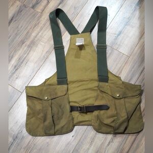 Vintage Waxed Cotton C.C. Filson Style 30 Duck Hunting Vest W/Straps Made In USA